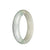 Genuine Untreated Greyish White with Green Patterns Burma Jade Bangle - 58mm Half Moon