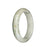 Genuine Grade A Greyish White with Bluish Green PatternsBurmese Jade Bangle - 58mm Half Moon