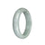 Authentic Type A Light Grey and Pale Green Burma Jade Bangle Bracelet - 58mm Half Moon