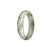 Genuine Grade A Greyish White with Light Brown and Bluish Green PatternsJadeite Jade Bracelet - 53mm Oval