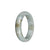 Real Type A Light Grey with Light Brown Patterns Jade Bangle - 53mm Half Moon