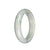 Genuine Untreated Greyish White with Green Patterns Jade Bangle Bracelet - 58mm Half Moon