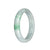 Certified Grade A Pale Grey with Emerald Green Pattern Jadeite Bracelet - 60mm Half Moon