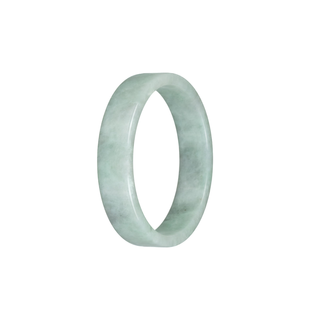 Genuine Natural Green Pattern Traditional Jade Bangle - 52mm Flat