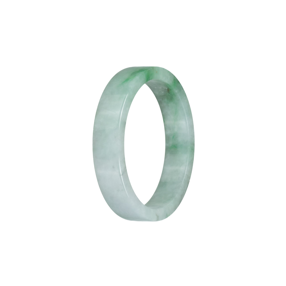 Genuine Grade A Green Pattern Jade Bracelet - 50mm Flat