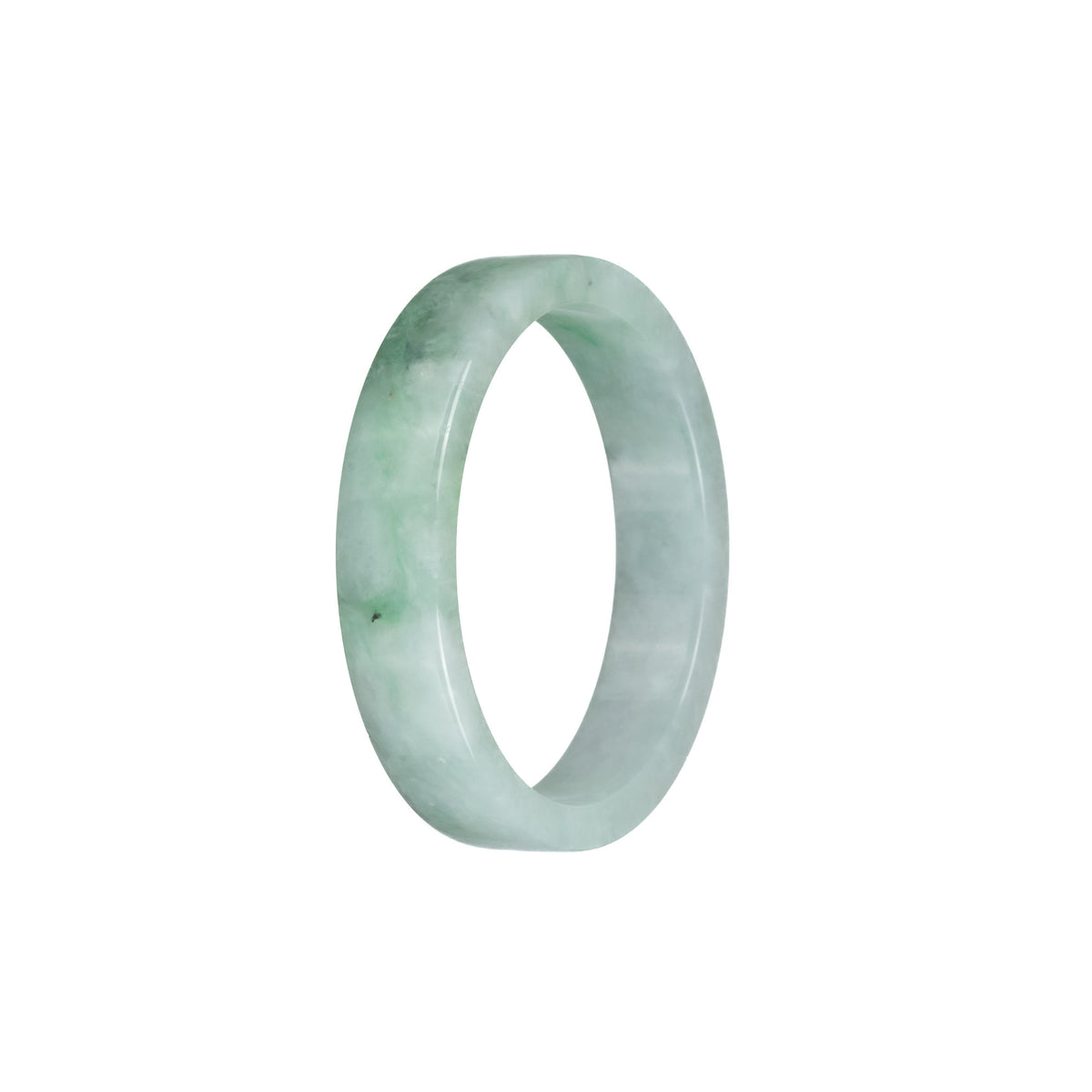 Genuine Grade A Green Pattern Jade Bracelet - 50mm Flat