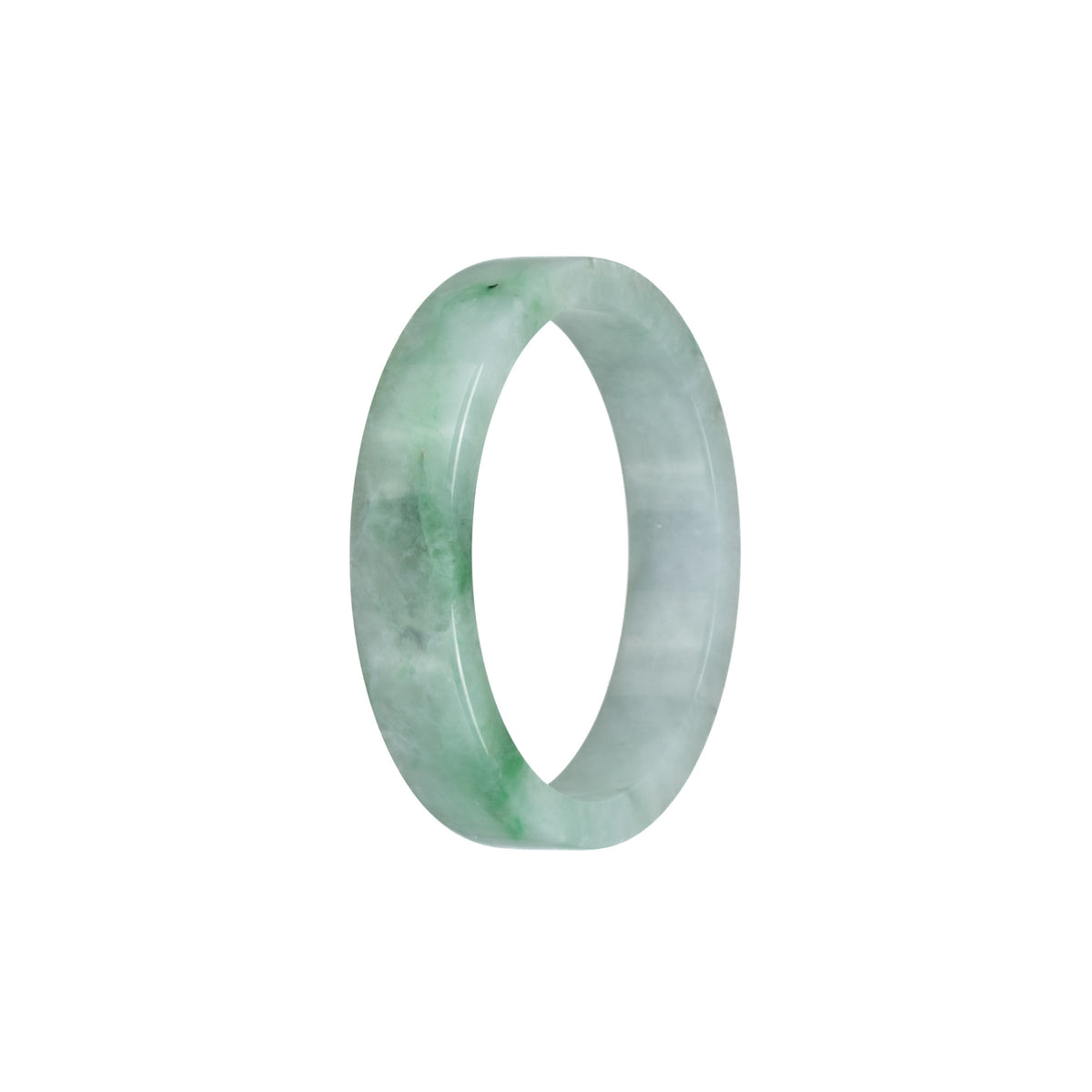 Genuine Grade A Green Pattern Jade Bracelet - 50mm Flat