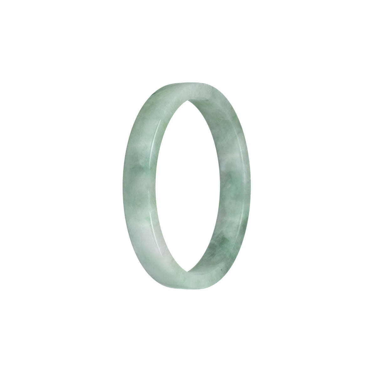 Genuine Grade A Green Pattern Traditional Jade Bangle Bracelet - 53mm Flat