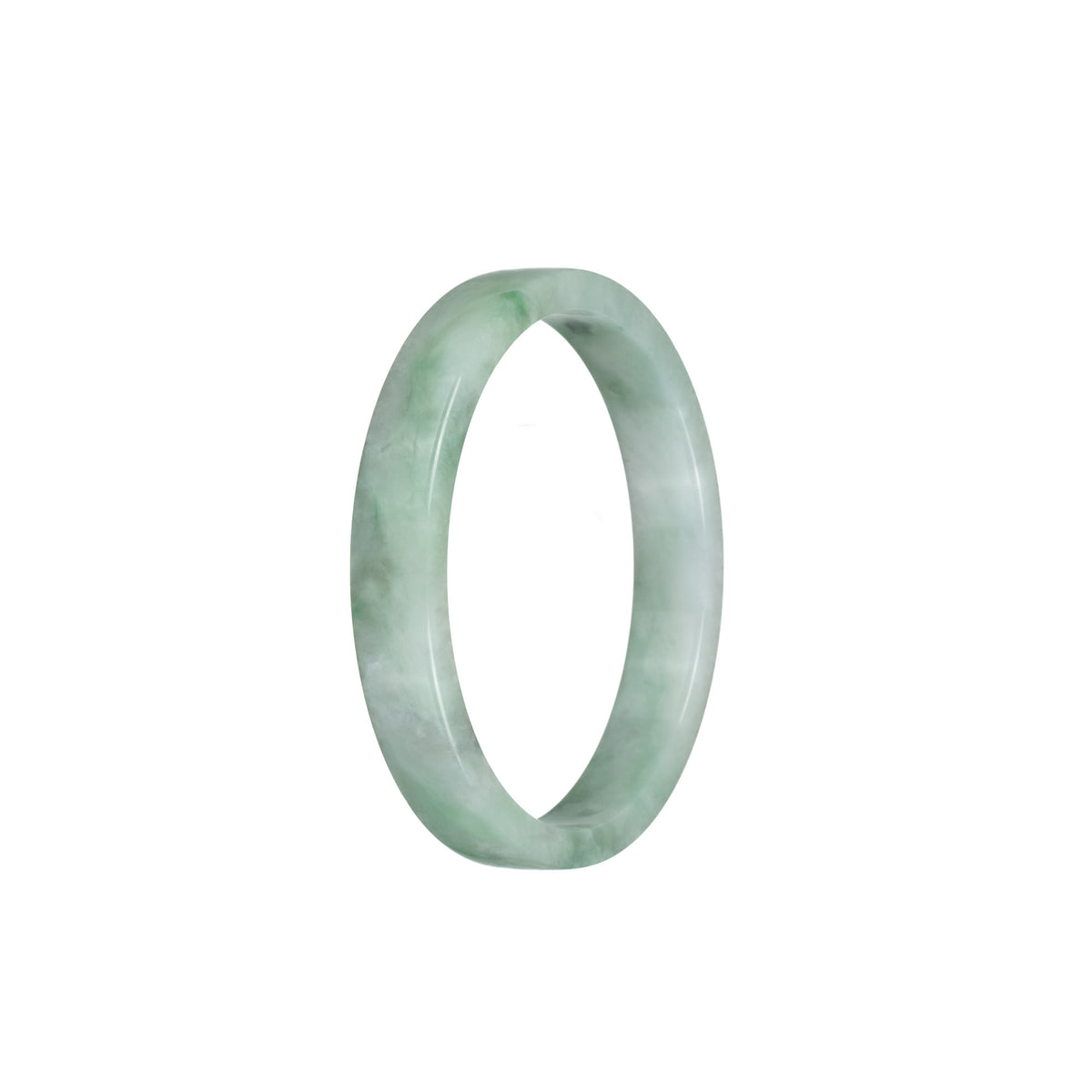 Genuine Grade A Green Pattern Traditional Jade Bangle Bracelet - 53mm Flat