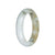 Untreated Pale Green with Olive Green Burmese Jade Bangle - 59mm Half Moon