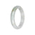 Natural Greyish White with Brown Jadeite Jade Bangle - 60mm Half Moon