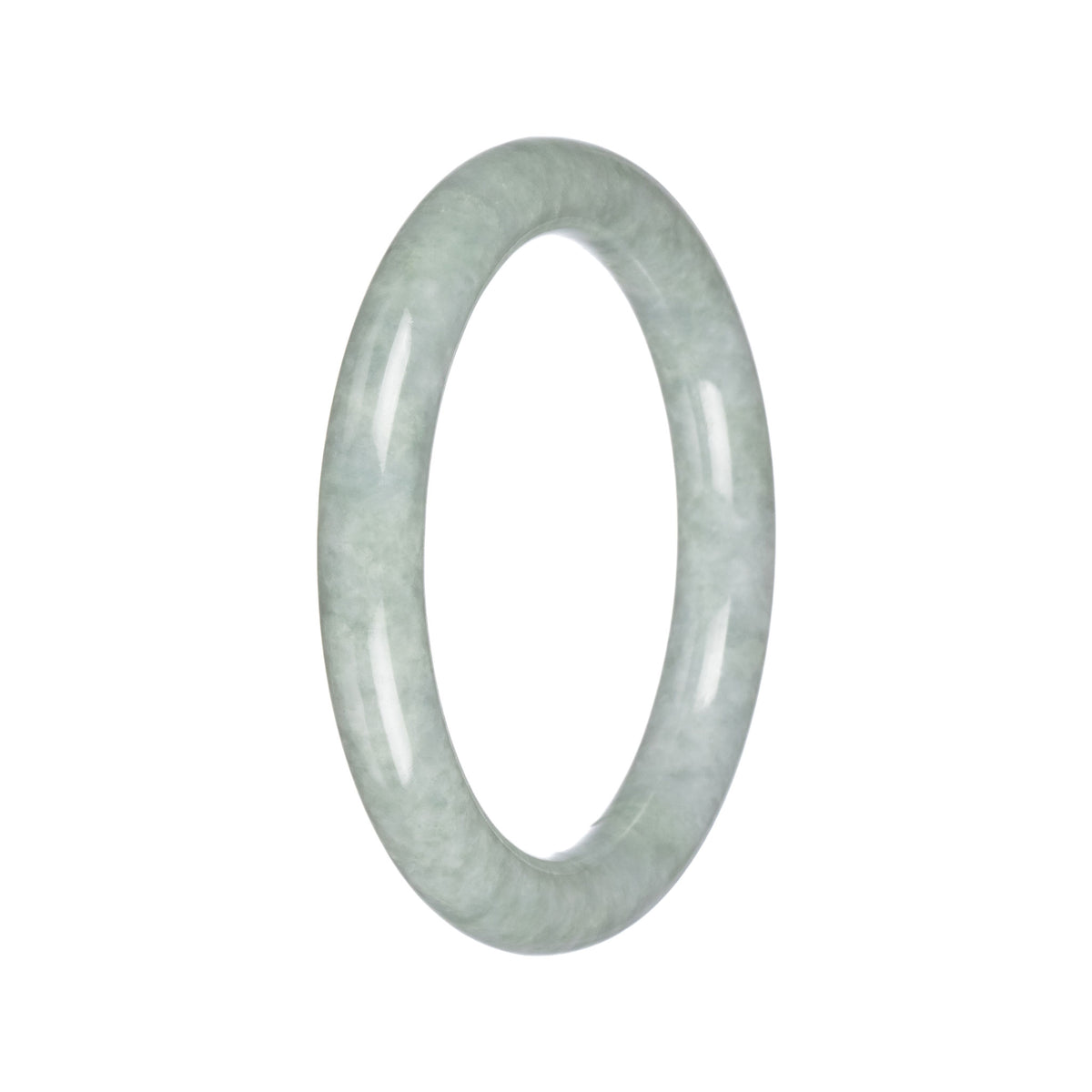 Authentic Light Green Burmese Jade Bangle - 60mm Round