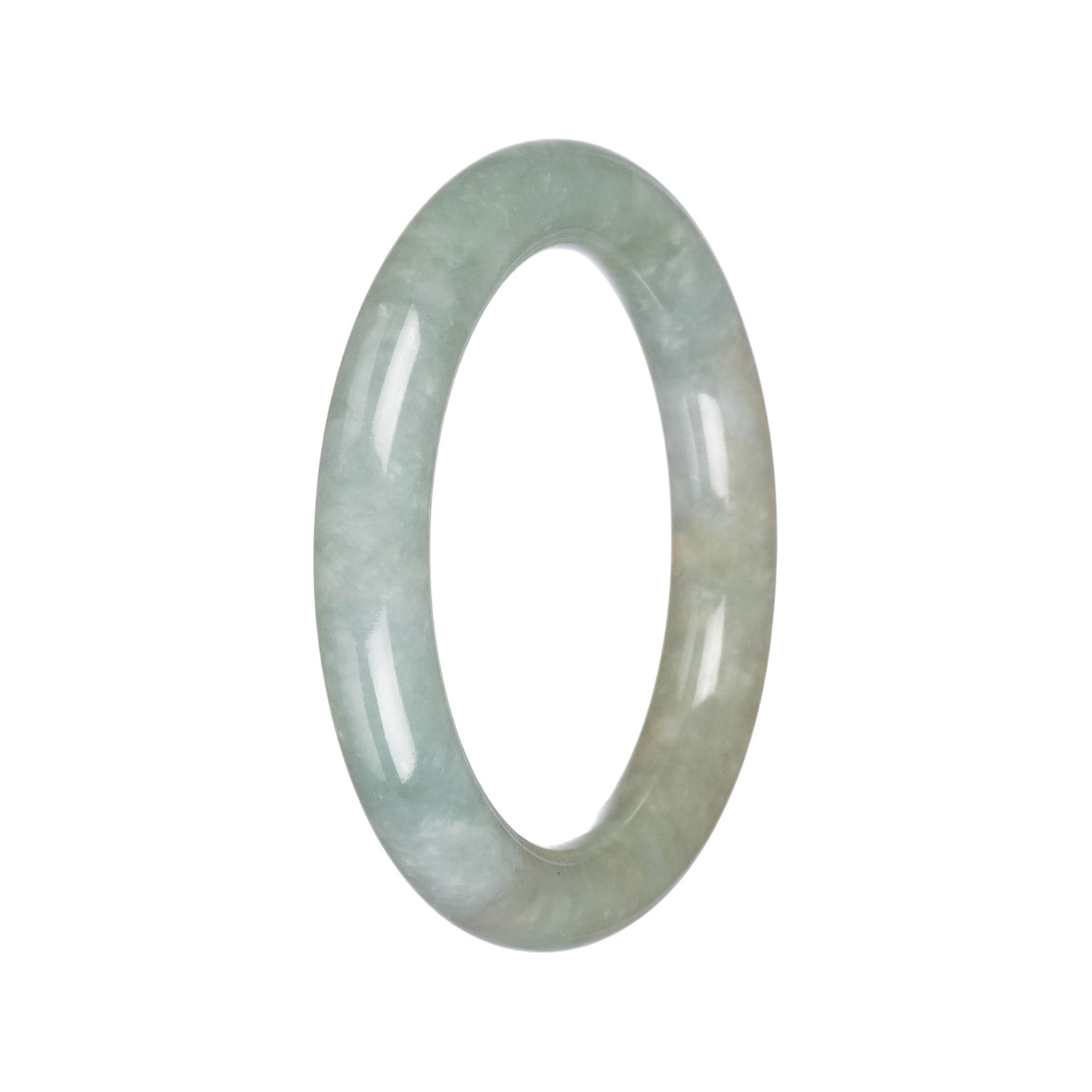 Real Light Green Traditional Jade Bangle - 58mm Round