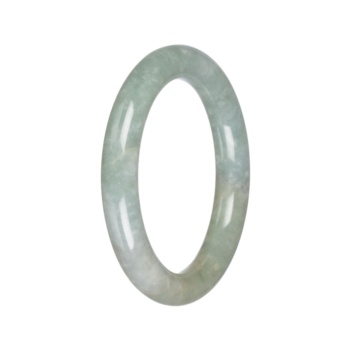 Real Light Green Traditional Jade Bangle - 58mm Round