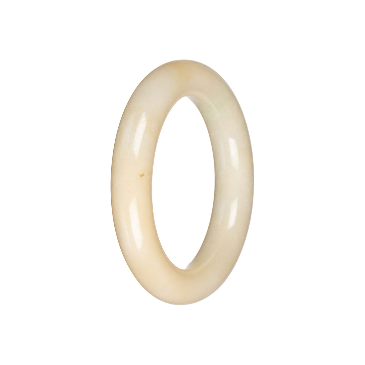 Authentic Ivory Jadeite Jade Bangle Bracelet - 51mm Round