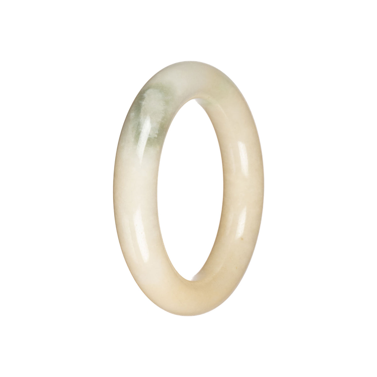 Authentic Ivory Jadeite Jade Bangle Bracelet - 51mm Round