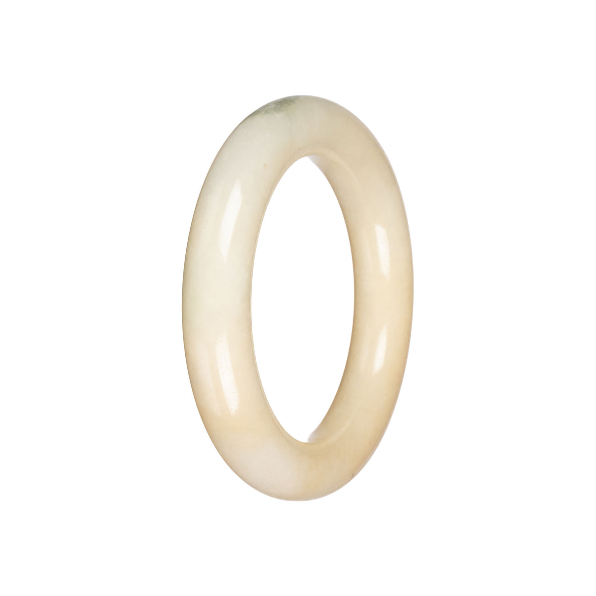 Authentic Ivory Jadeite Jade Bangle Bracelet - 51mm Round