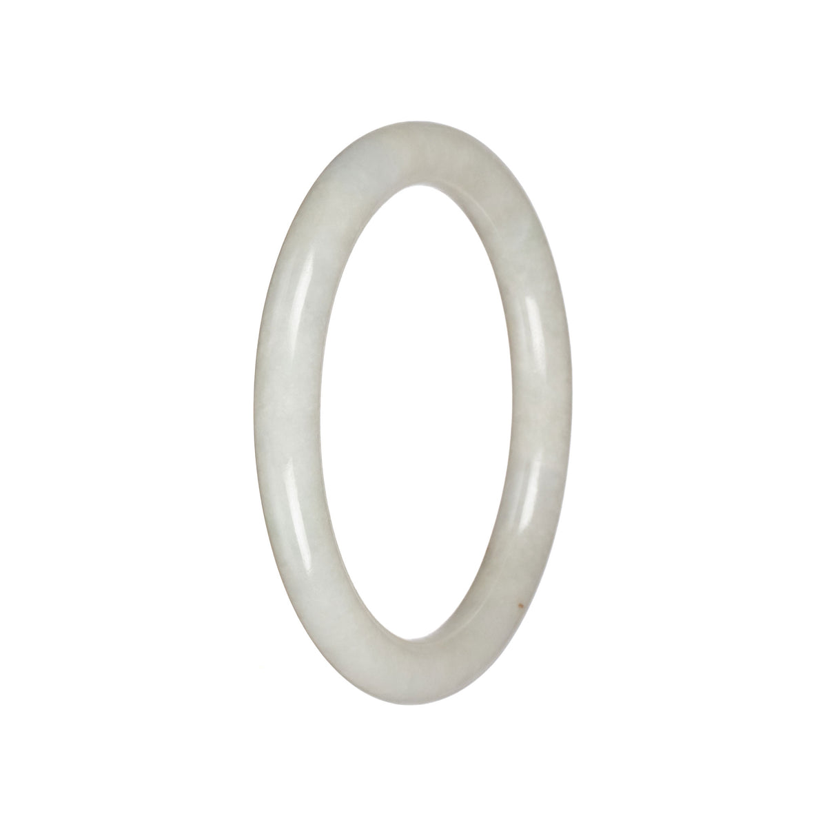 Natural Creamy White Jade Bangle Bracelet - 60mm Petite Round