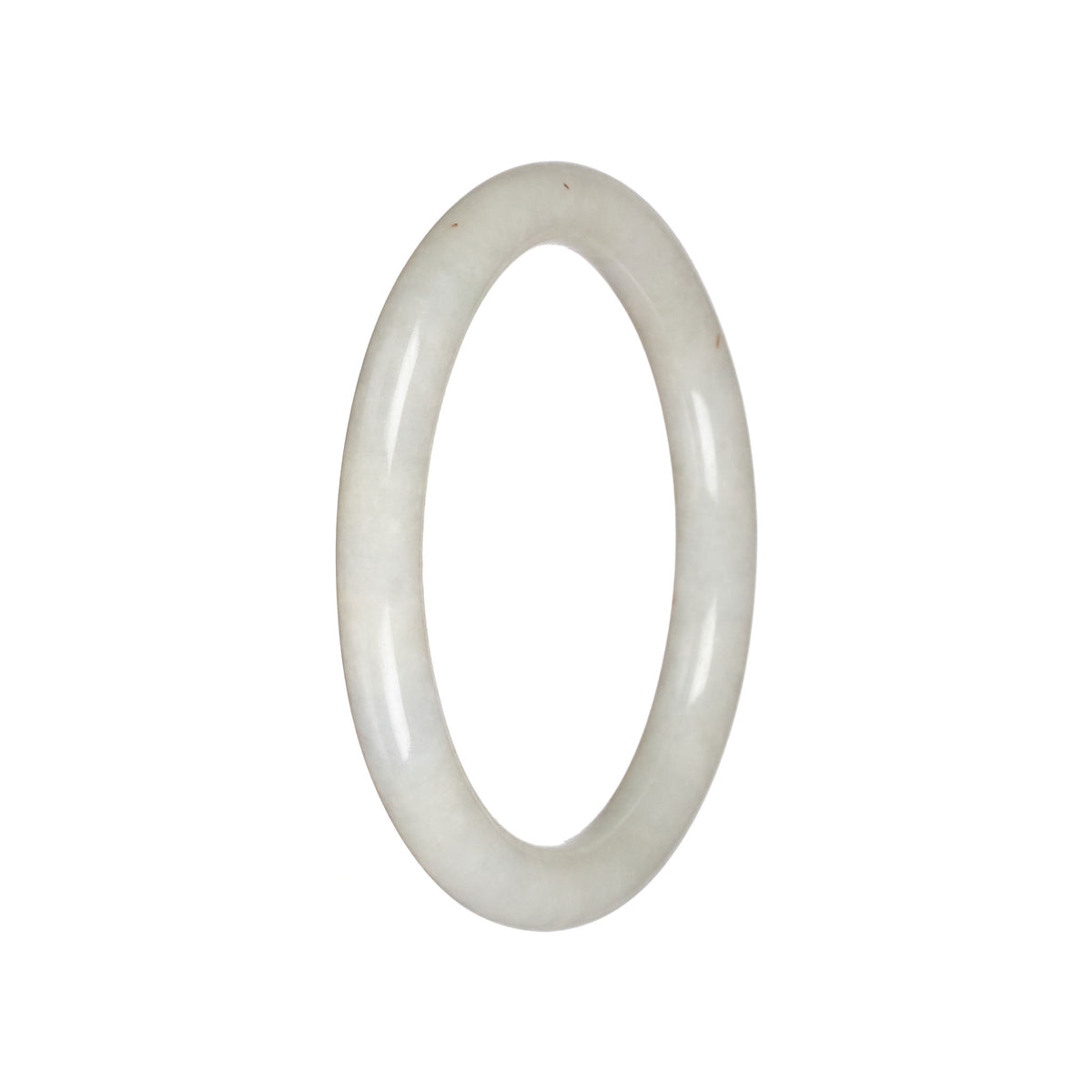 Natural Creamy White Jade Bangle Bracelet - 60mm Petite Round