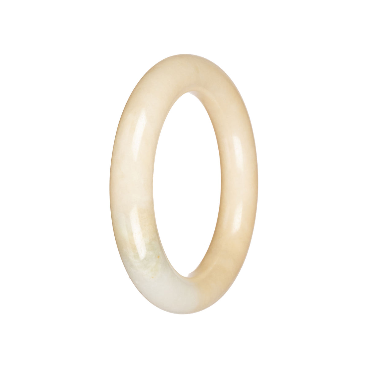 Grade A Ivory Jade Bangle - 53mm Round