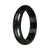 Authentic Dark Green and Black Jade Bangle Bracelet - 67mm Half Moon