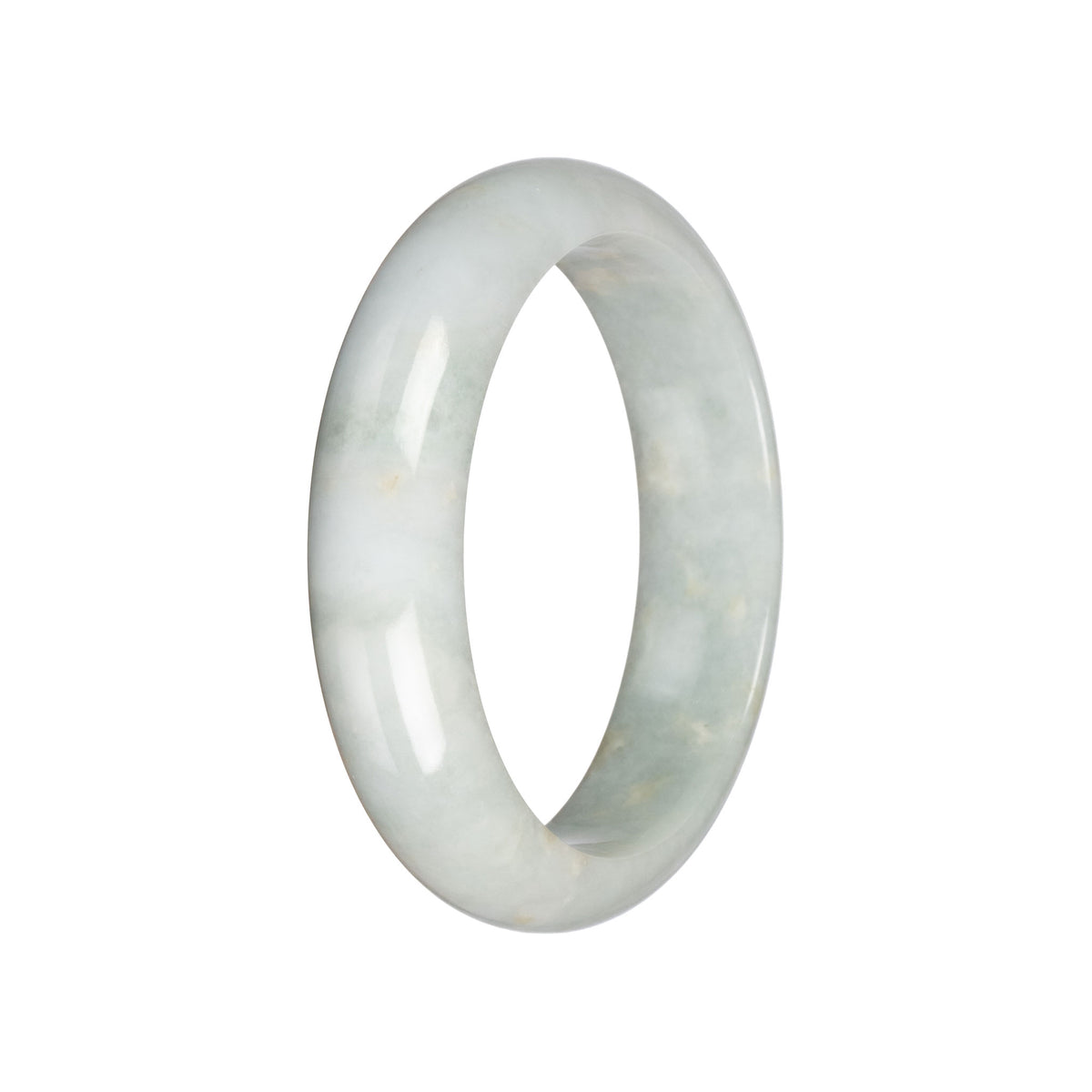 Grade A Pale Green Burma Jade Bangle - 59mm Half Moon