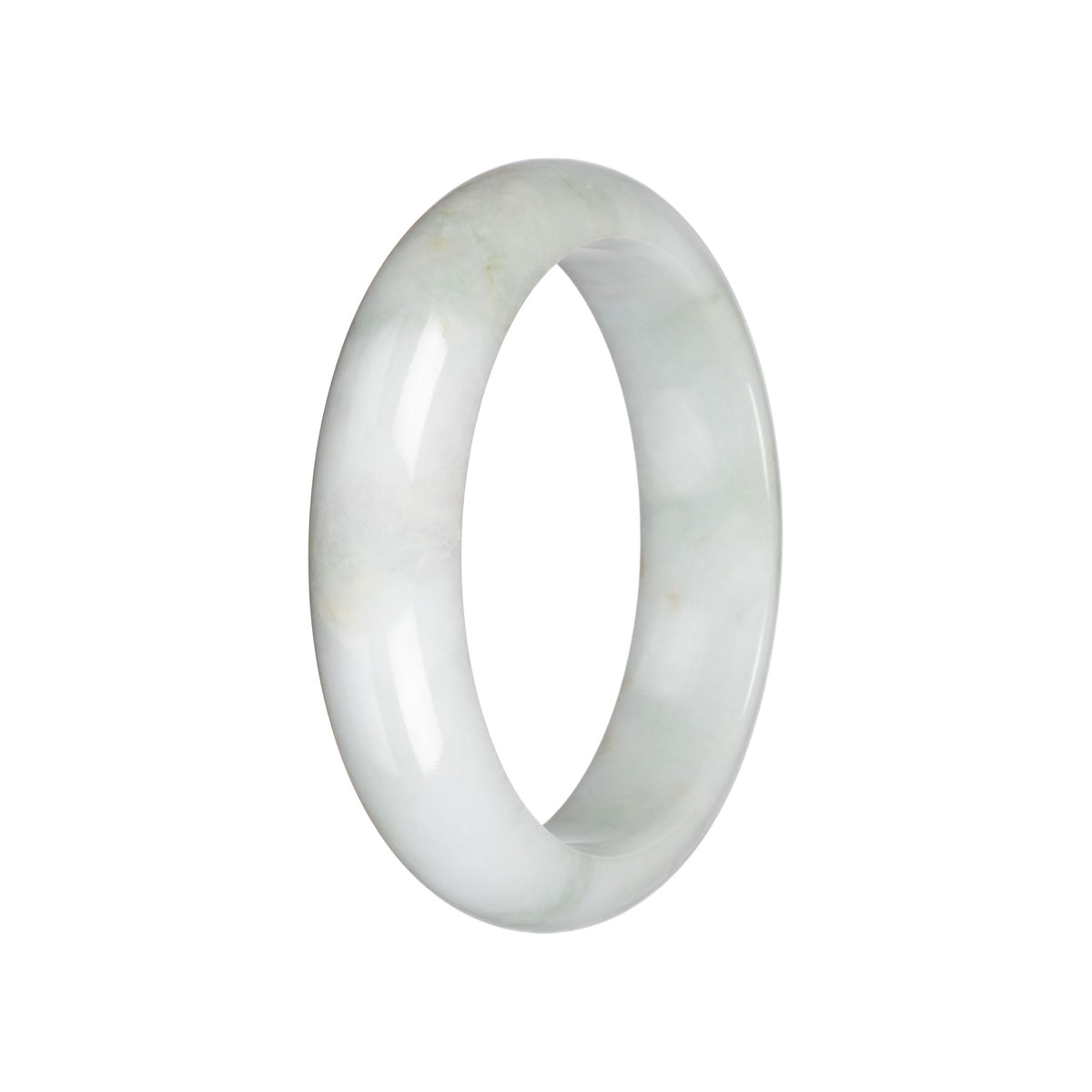 Genuine Pale Green Jade Bangle - 58mm Half Moon