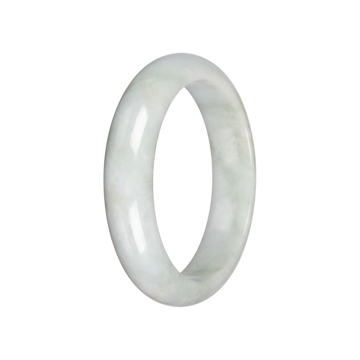 Untreated Pale Green Jadeite Bangle - 59mm Half Moon