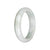 Untreated Pale Green Jadeite Bangle - 59mm Half Moon