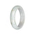 Natural White with Pale Green Jade Bangle Bracelet - 59mm Half Moon