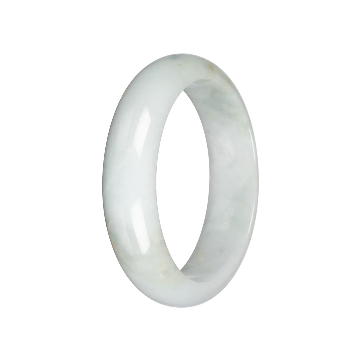 Grade A Pale Green Burma Jade Bangle - 59mm Half Moon