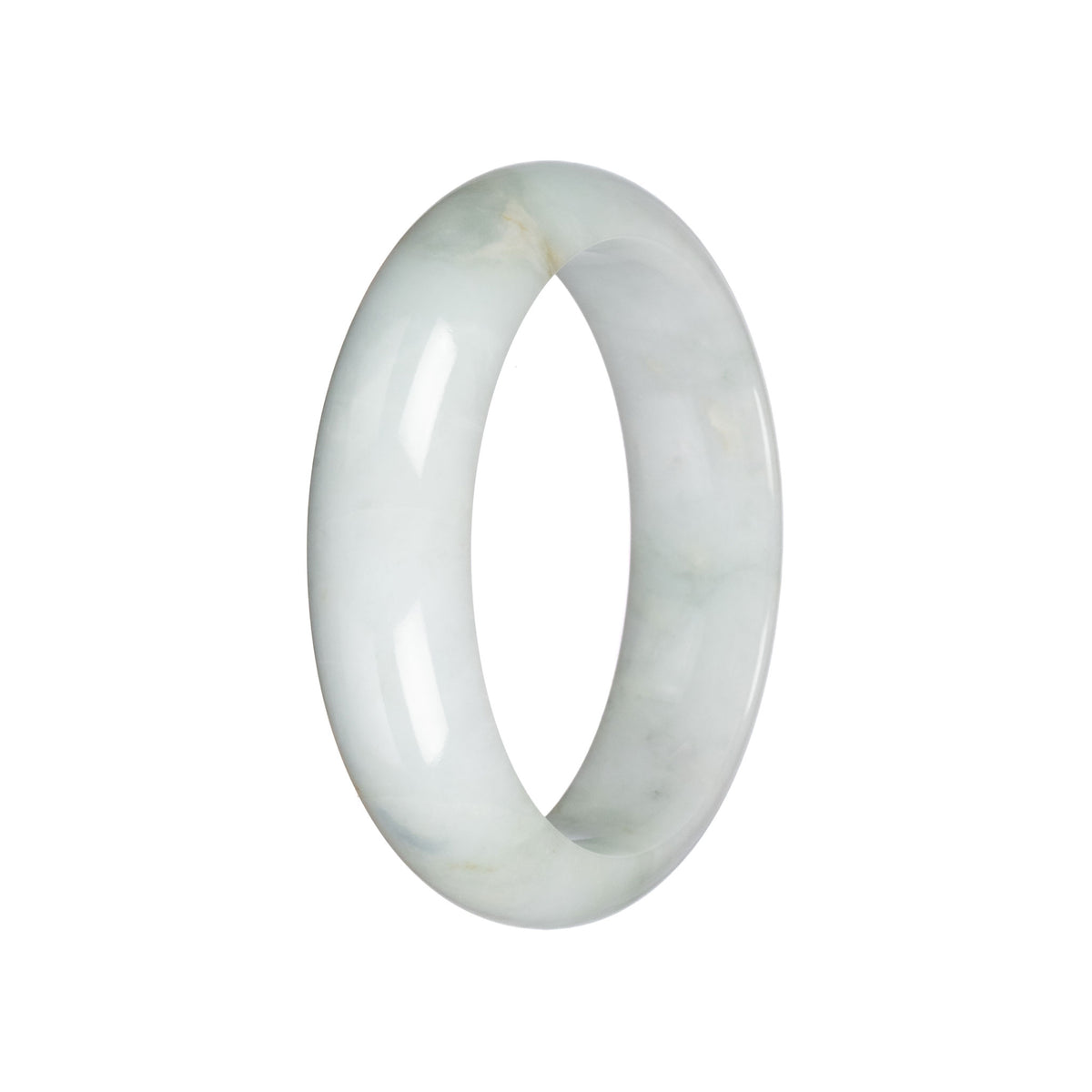 Grade A Pale Green Burma Jade Bangle - 59mm Half Moon