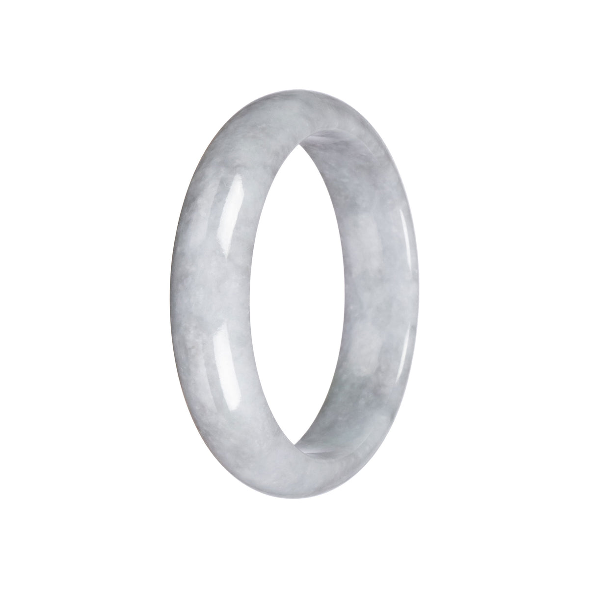 Untreated Light Grey Jadeite Bangle - 58mm Half Moon