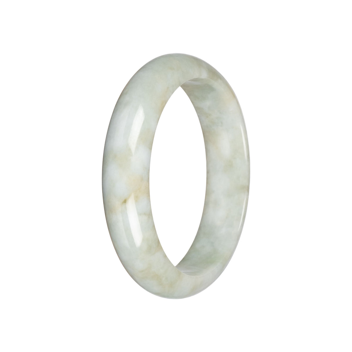 Authentic Pale Green Jade Bangle - 59mm Half Moon