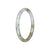 Genuine Light Grey with Light Brown Jadeite Jade Bangle - 60mm Petite Round