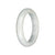 Grade A White Jadeite Jade Bangle Bracelet - 58mm Half Moon