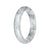 Natural Grey Pattern Traditional Jade Bangle - 63mm Half Moon