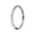 Real Grey Pattern Jadeite Jade Bangle Bracelet - 61mm Petite Round