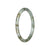 Untreated Light Grey with Olive Green Traditional Jade Bangle - 61mm Petite Round