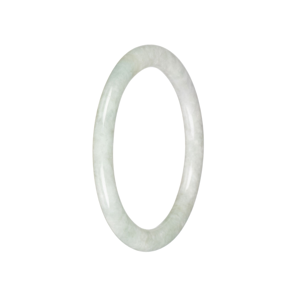 Grade A Pale Green Jade Bangle - 59mm Petite Round