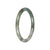 Real Bluish Green with White Burma Jade Bangle - 59mm Petite Round