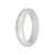 Genuine Greyish White Jadeite Bangle - 59mm Half Moon