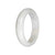 Genuine Greyish White Jadeite Bangle - 59mm Half Moon