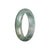 Authentic Green with Grey Burmese Jade Bangle - 58mm Half Moon