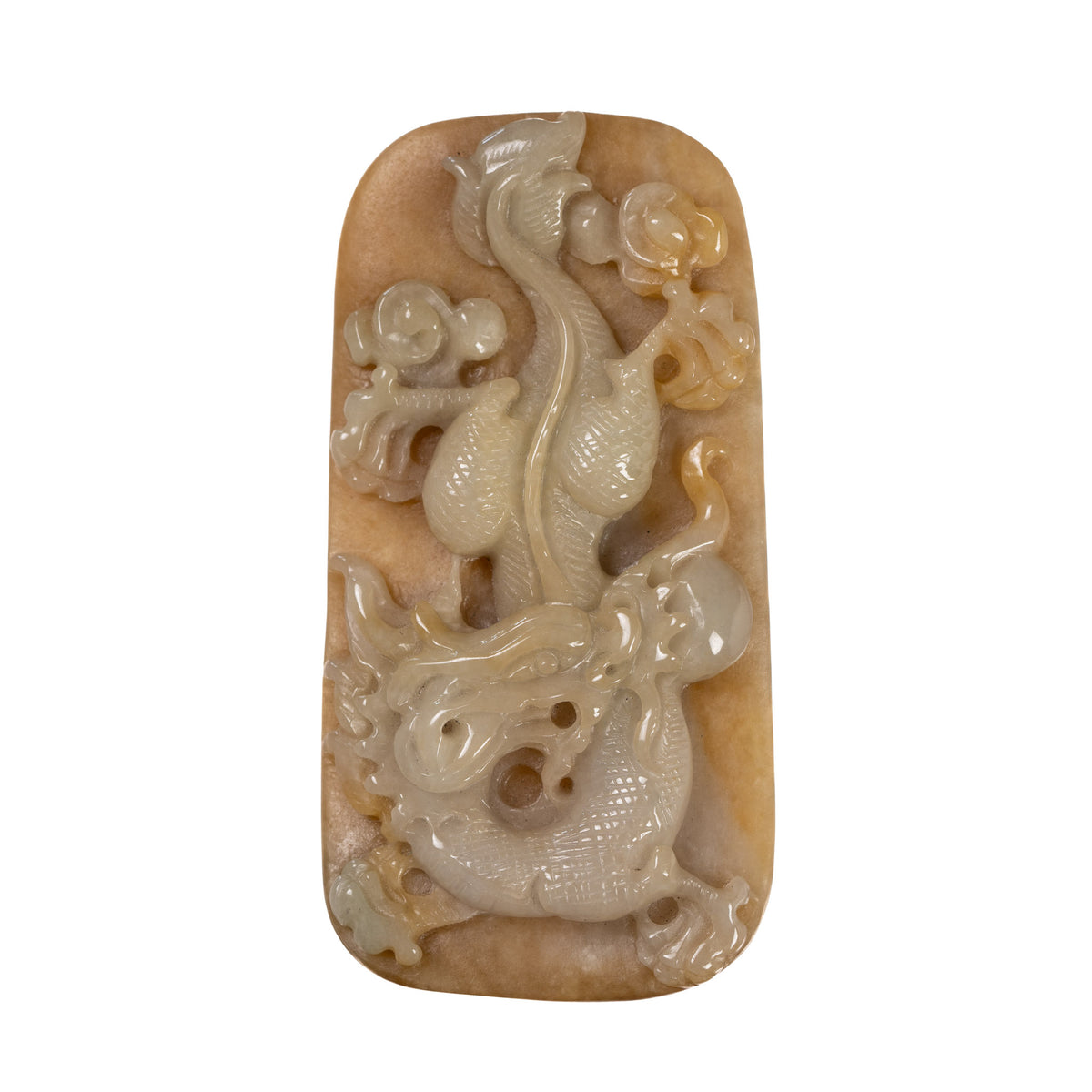 Handcrafted Brown Jade Dragon Pendant - Natural Burmese Jadeite