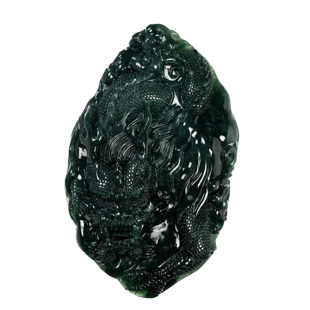 Carved Dragon Jade Pendant