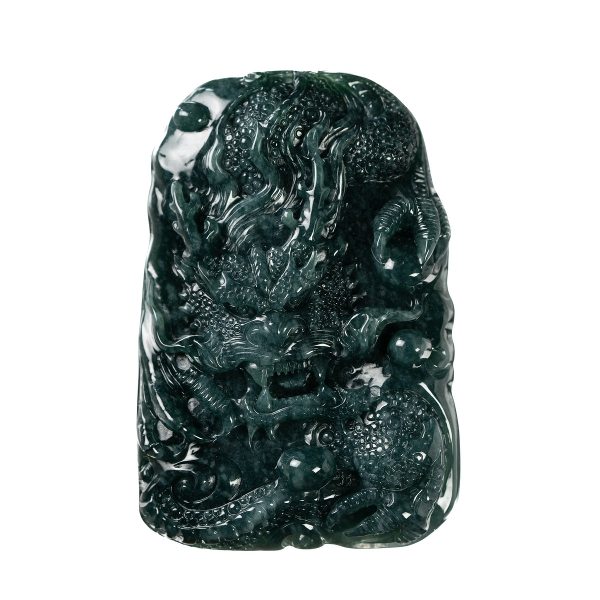 Natural Jadeite Dragon Pendant