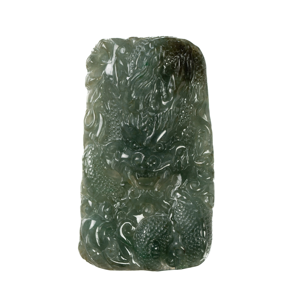 Men's Green Jadeite Dargon Pendant