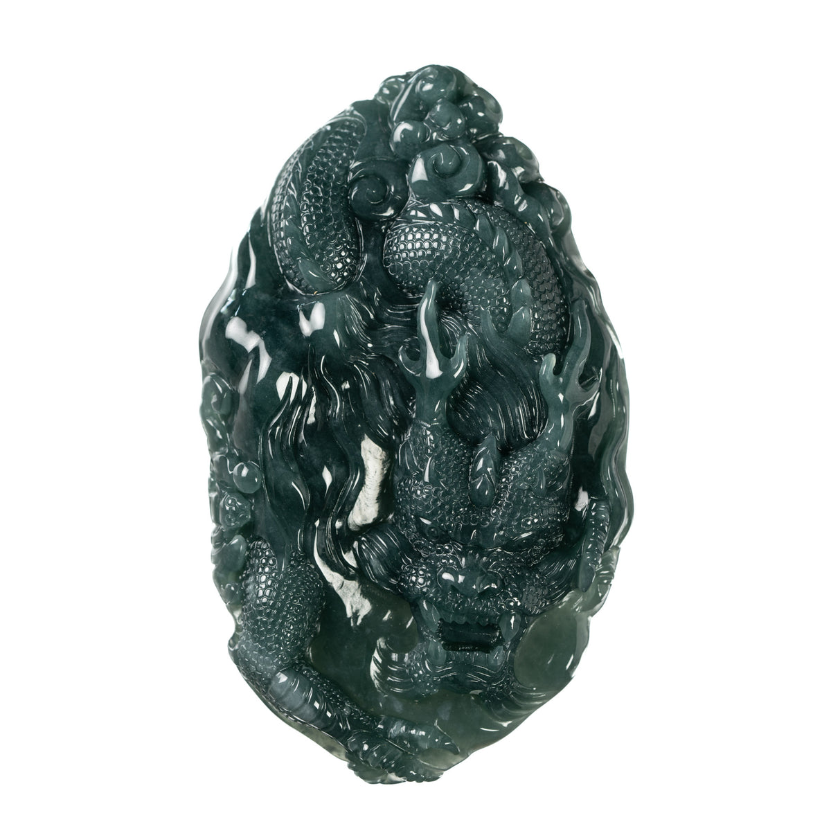 Auspicious Beasts Jade Dragon Pendant