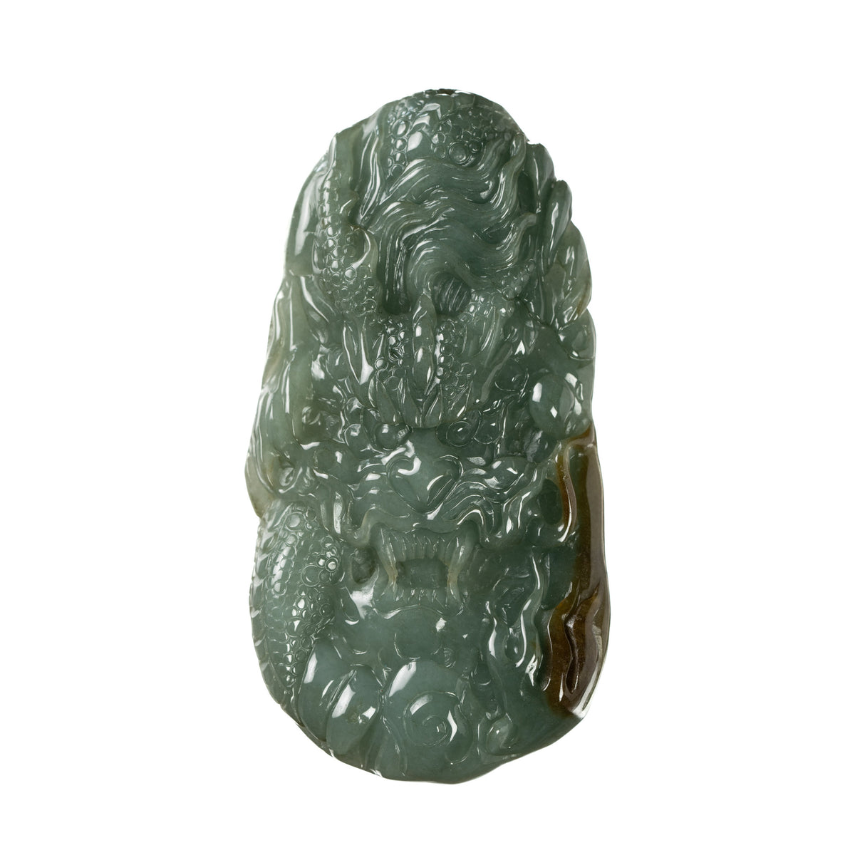 Chinese Zodiace Jadeite Jade Dragon Pendant